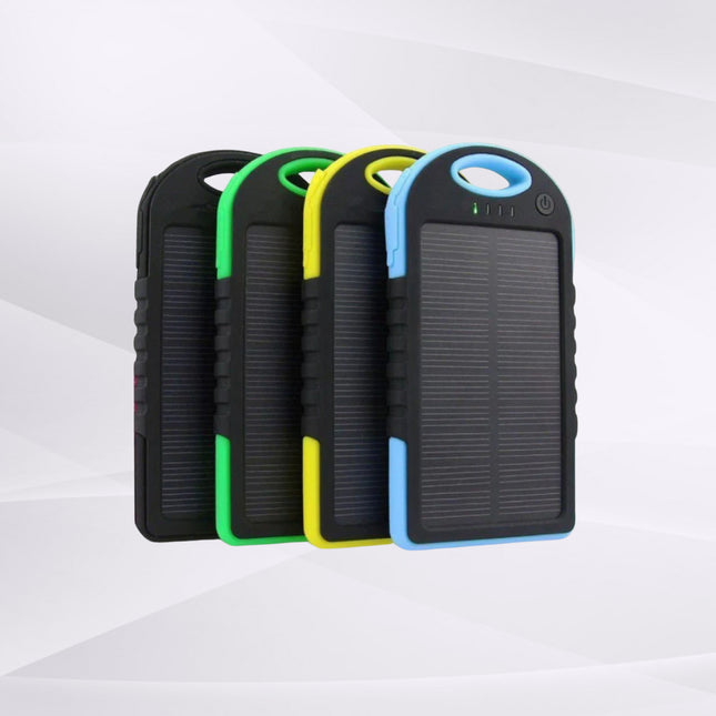 Solcelle powerbank med LED-lygte - Lader op i solen